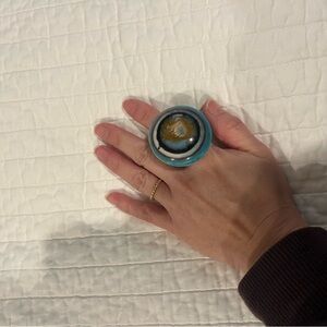 Unique Blue and Yellow Statement Ring